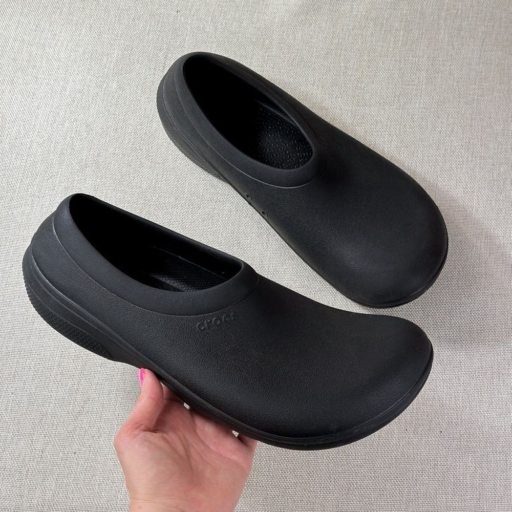 CROCS On-The-Clock Work Slip on Men's Black Clogs size 13